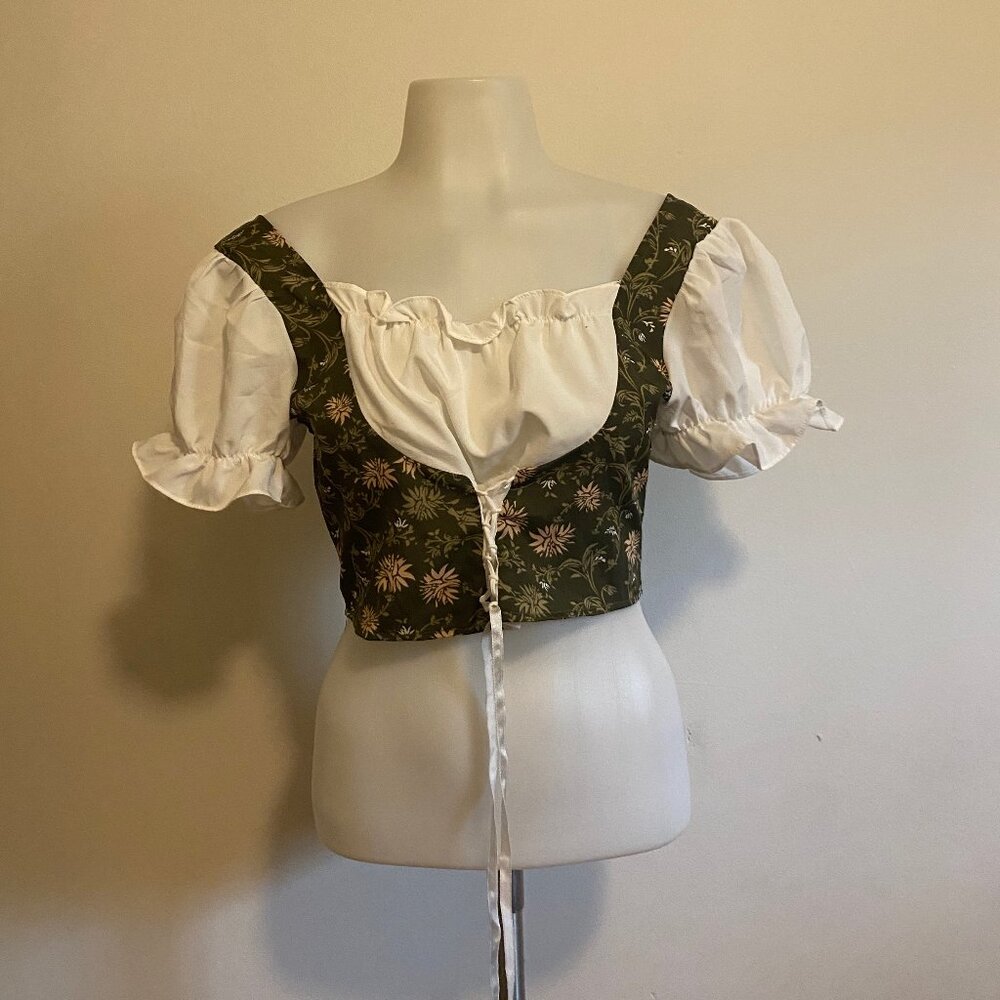 Romwe Cottage Core Crop Shirt